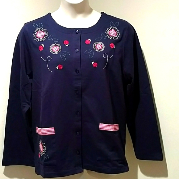 C & K DESIGNS BUTTON DOWN KNIT JACKET - Picture 1 of 8